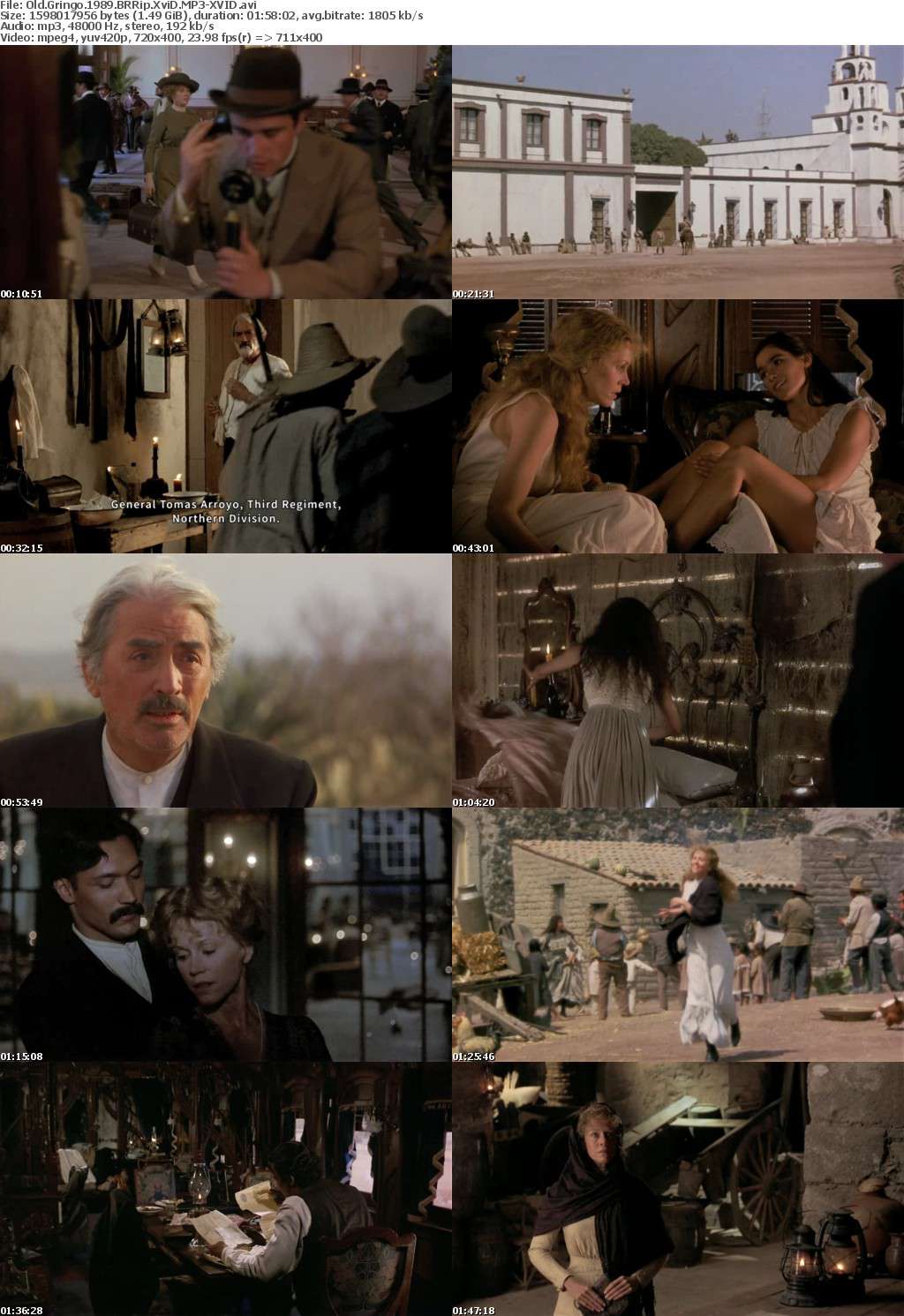 Old Gringo 1989 BRRip XviD MP3-XVID Old Gringo 1989 BRRip XviD MP3-XVID