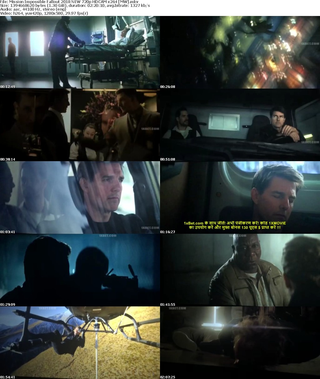 Mission Impossible Fallout (2018) NEW 720p HDCAM x264 MW