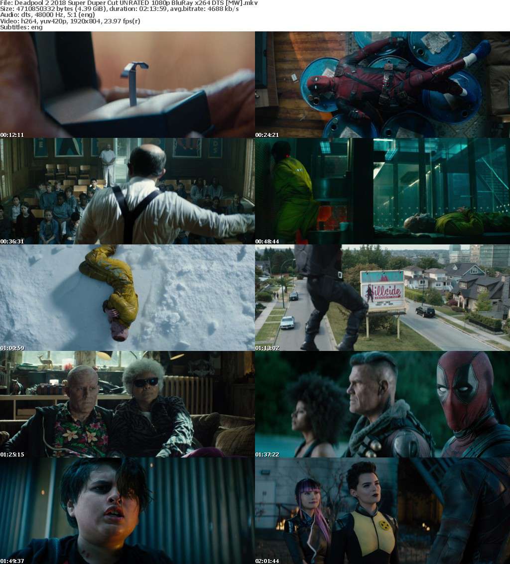 Deadpool 2 (2018) Super Duper Cut UNRATED 1080p BluRay x264 DTS MW