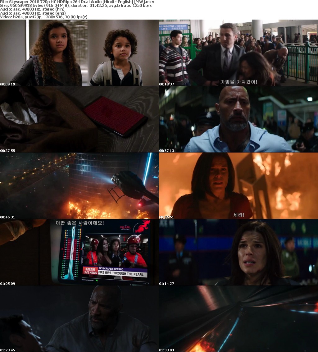 Skyscraper (2018) 720p HC HDRip x264 Dual Audio Hindi - English MW