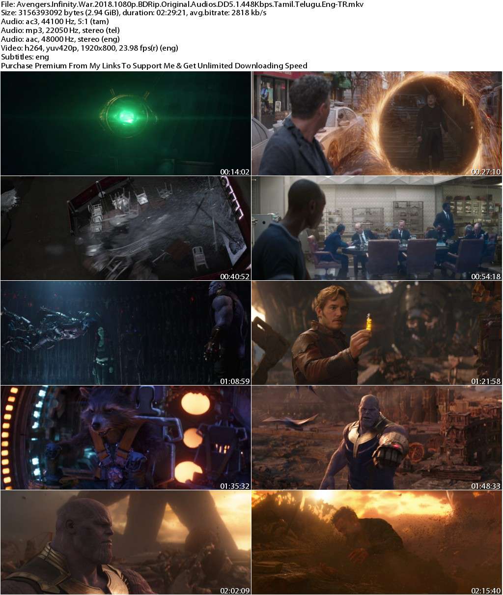 Avengers Infinity War (2018) 1080p BDRip Original Audios [Tamil DD5.1+Tel+Eng]-TR