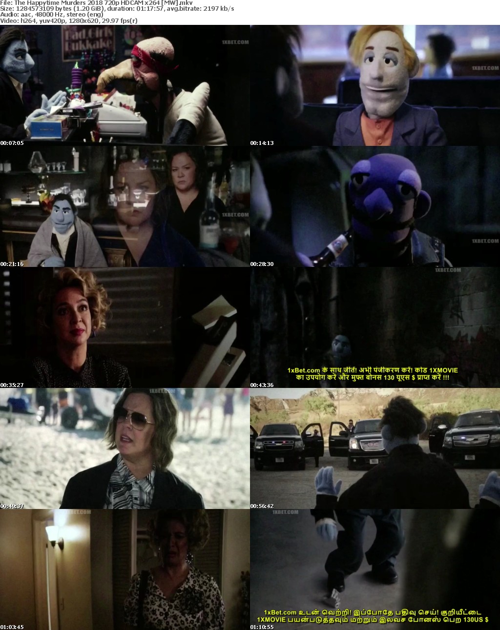 The Happytime Murders (2018) 720p HDCAM x264 MW