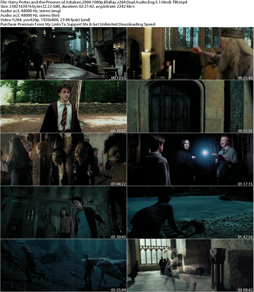 Harry Potter and the Prisoner of Azkaban (2004) 1080p BluRay x264 Dual Audio Eng 5.1 Hindi-TBI