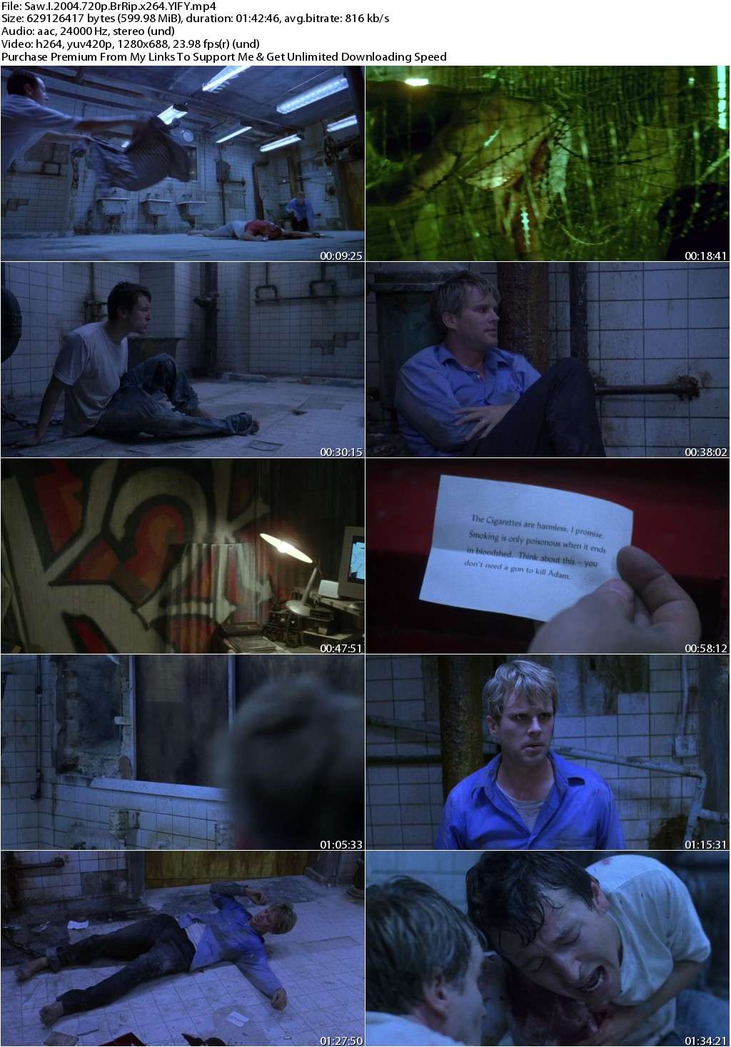 Saw (2004) 720p BrRip x264 YIFY