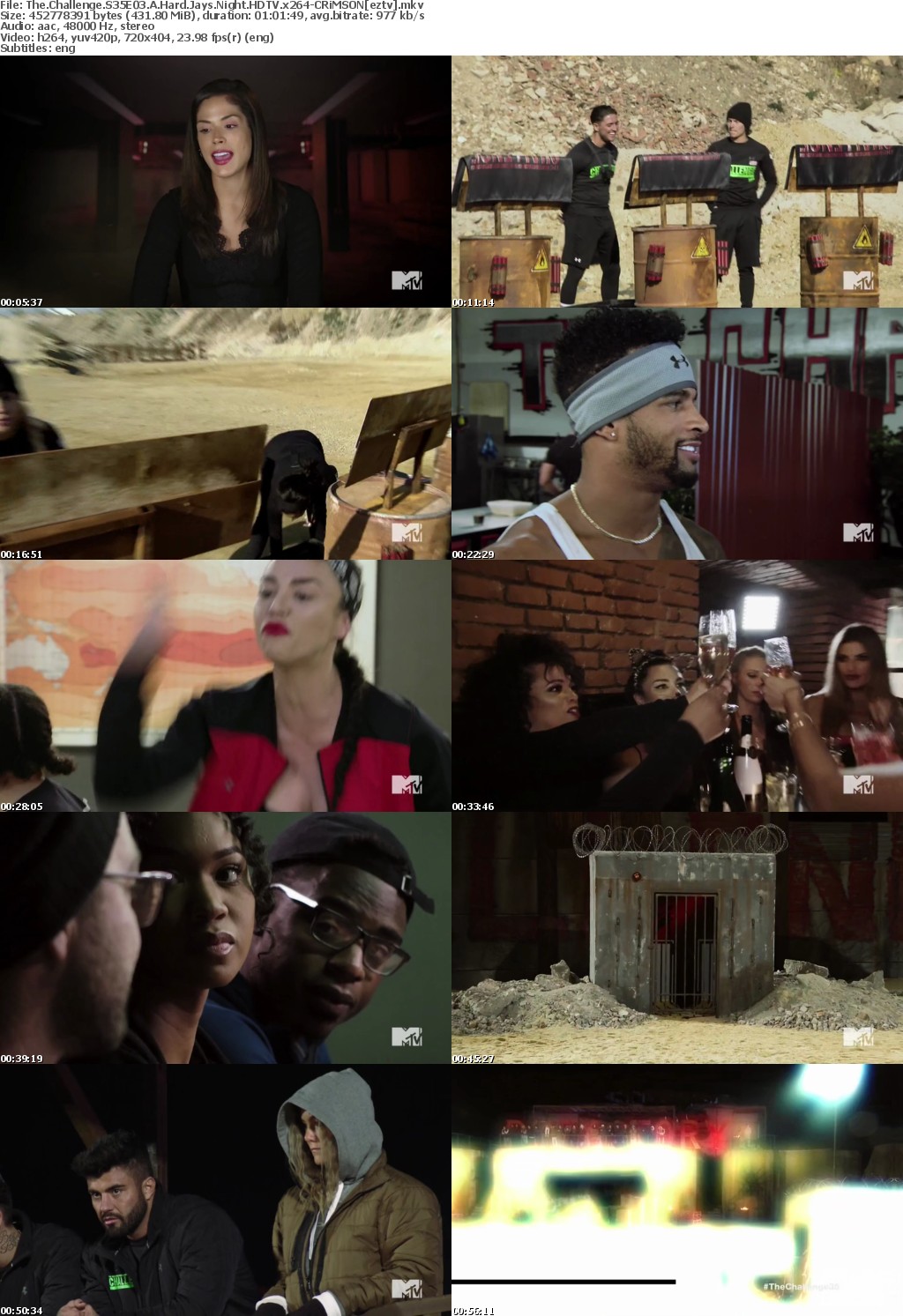 The Challenge S35E03 A Hard Jays Night HDTV x264-CRiMSON The Challenge S35E03 A Hard Jays Night HDTV x264-CRiMSON
