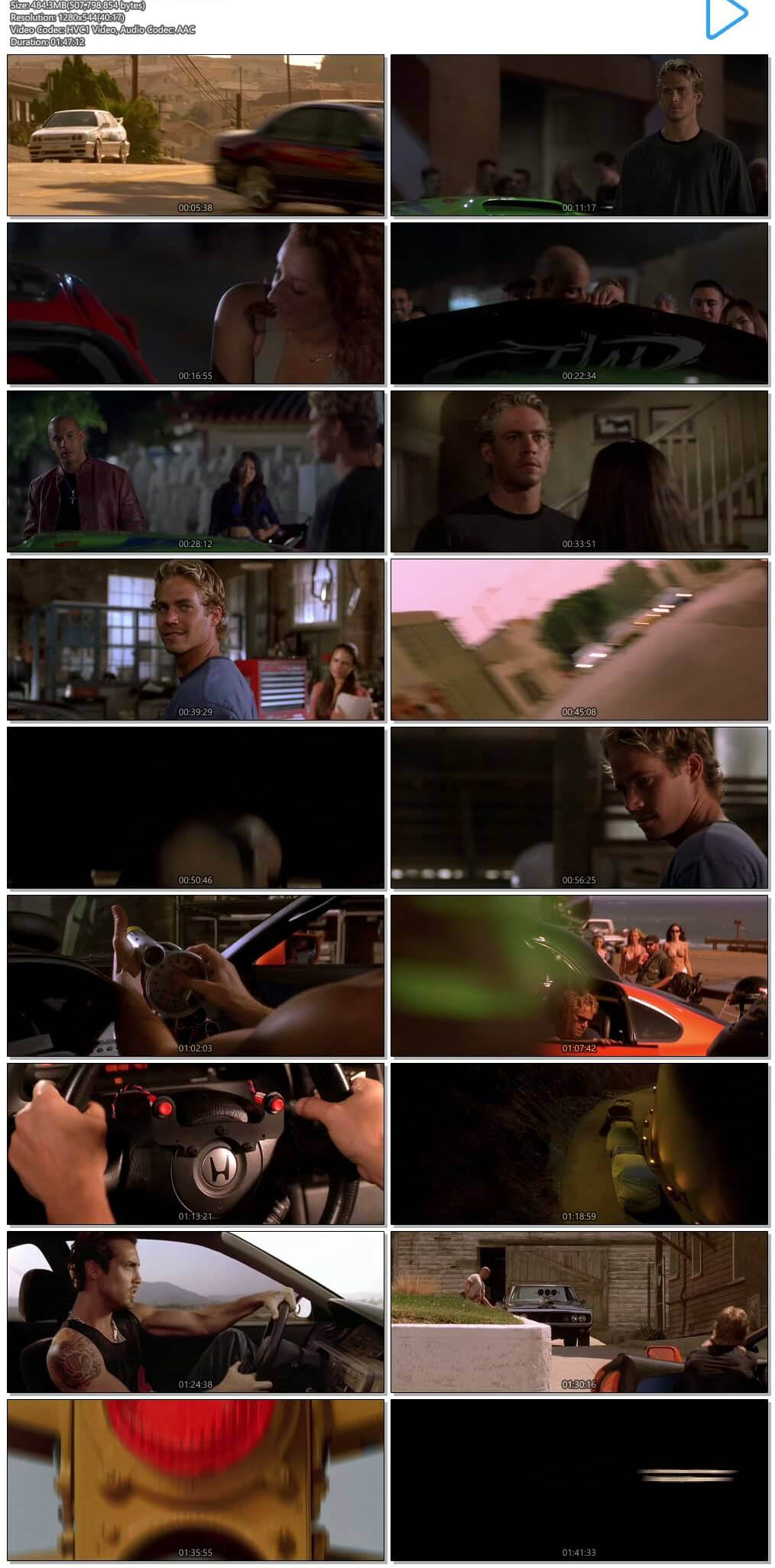 The Fast and the Furious (2001) 720p BRRip x265 HEVC Dual Audio Eng Hindi-DLW