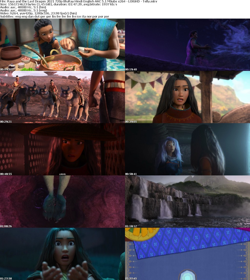 Raya and the Last Dragon 2021 720p BluRay Hindi English AAC 5 1 MSubs x264 - LOKiHD - Telly mkv
