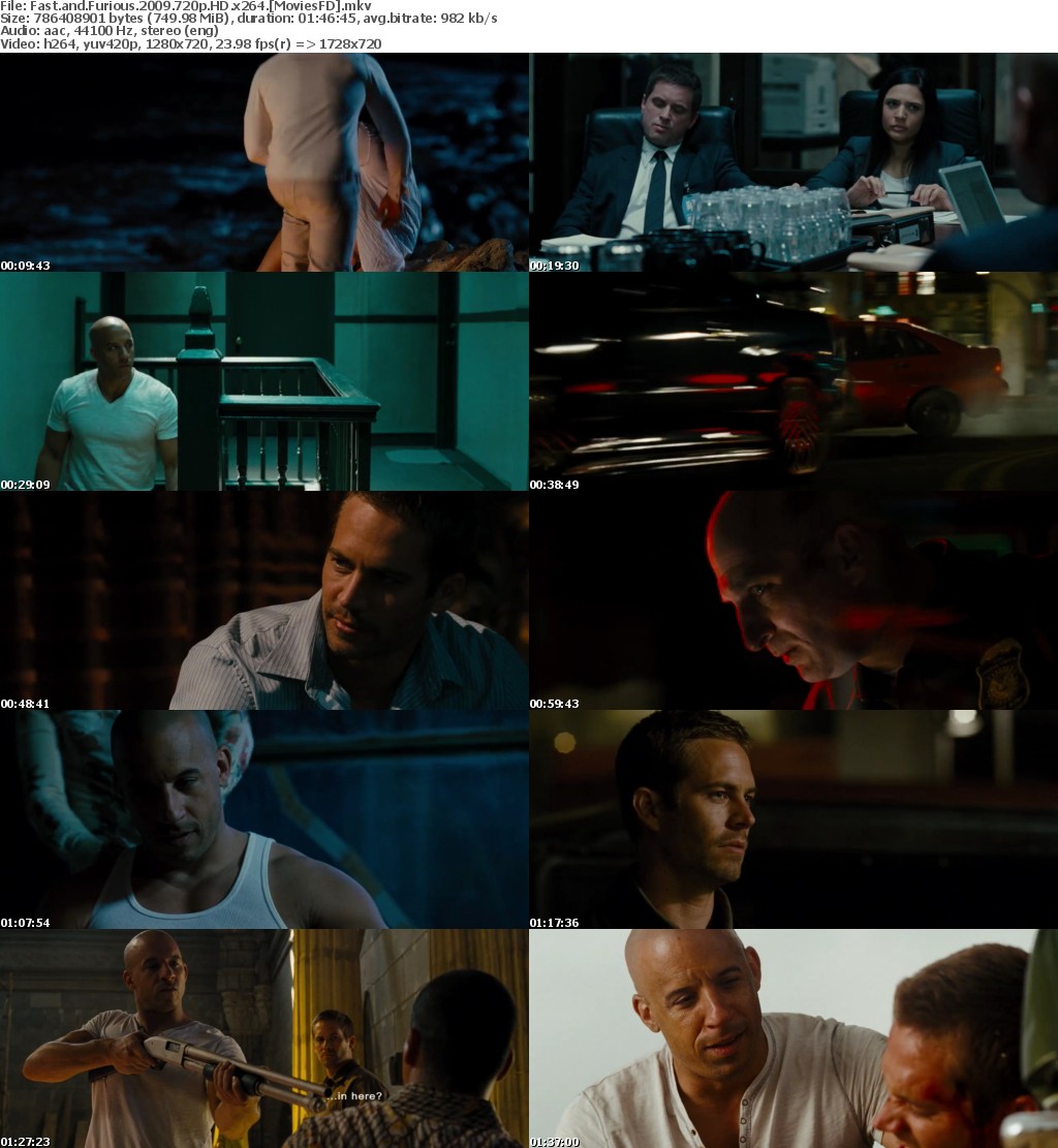 Fast and Furious 2009 720p HD x264 MoviesFD