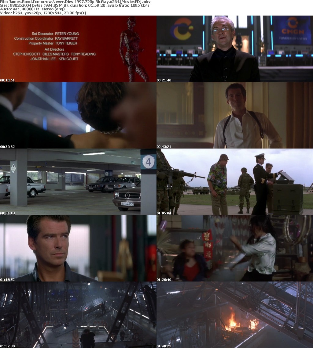 James Bond Tomorrow Never Dies 1997 720p BluRay x264 MoviesFD