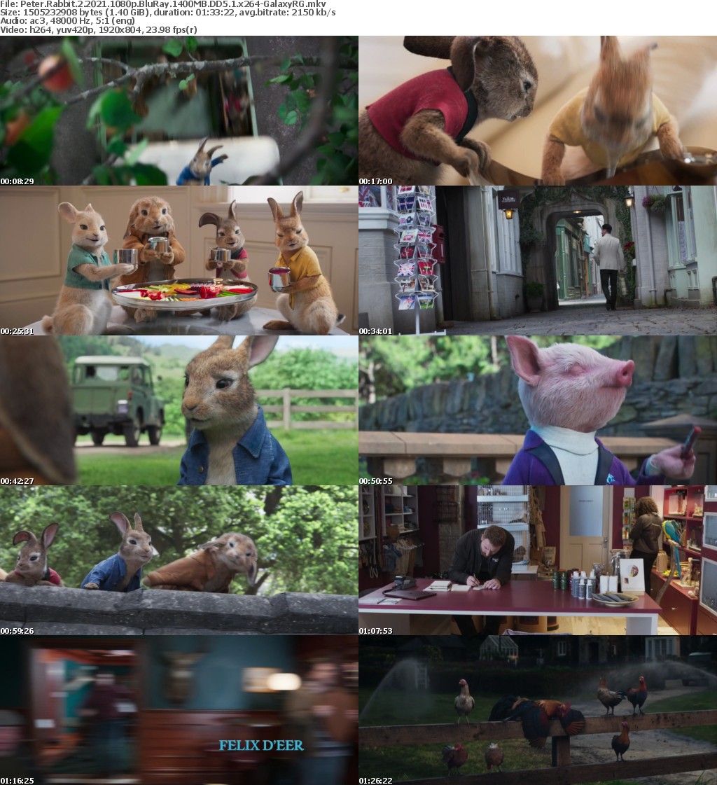 Peter Rabbit 2 2021 1080p BluRay 1400MB DD5 1 x264-GalaxyRG