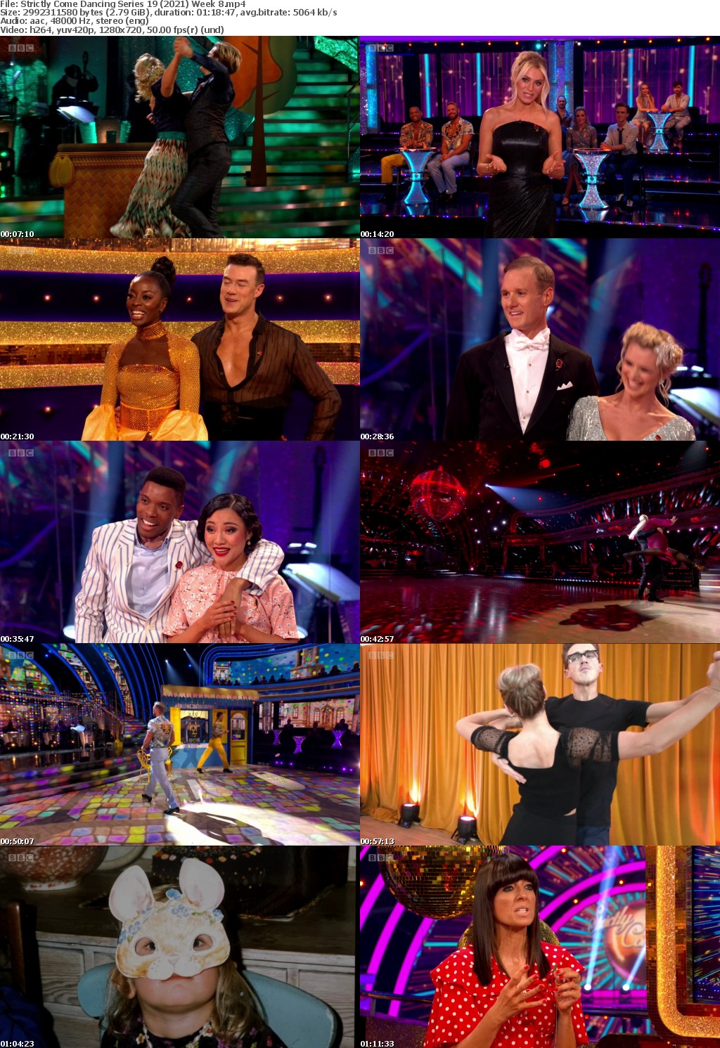 Strictly Come Dancing Series 19 (2021) Week 8 (1280x720p HD, 50fps, soft Eng subs)