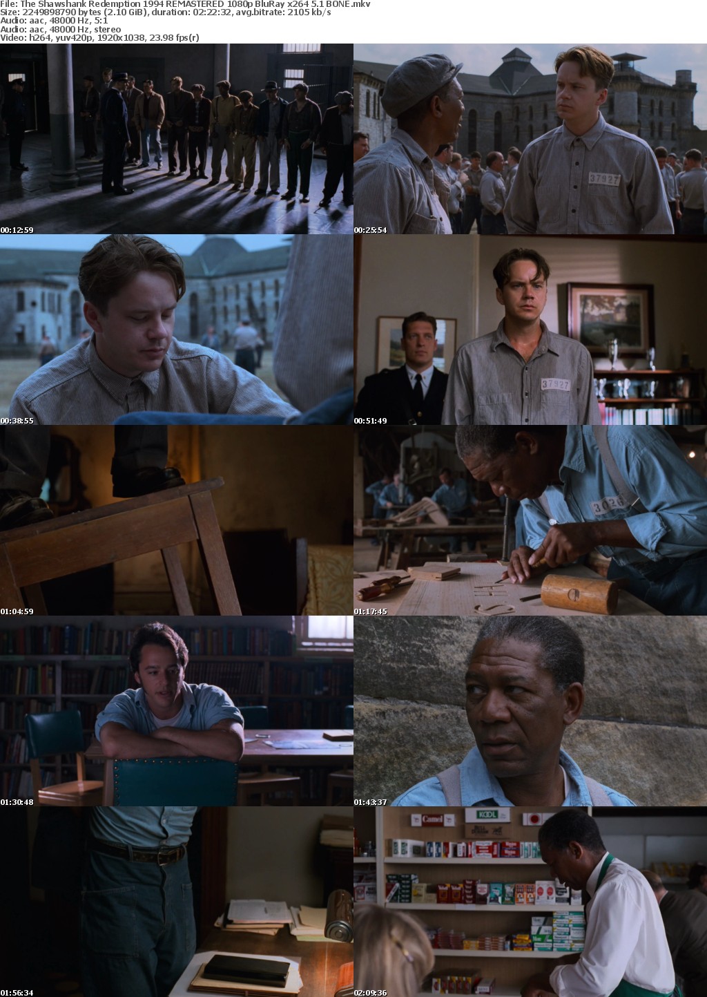 The Shawshank Redemption 1994 REMASTERED 1080p BluRay x264 5 1 BONE