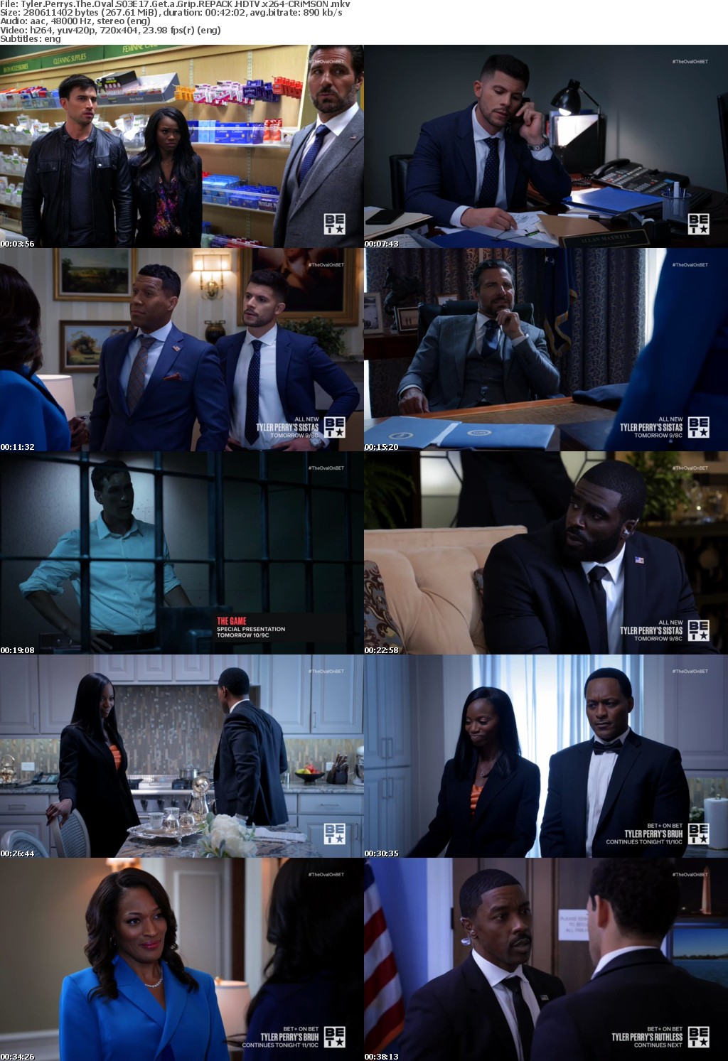 Tyler Perrys The Oval S03E17 Get a Grip REPACK HDTV x264-CRiMSON