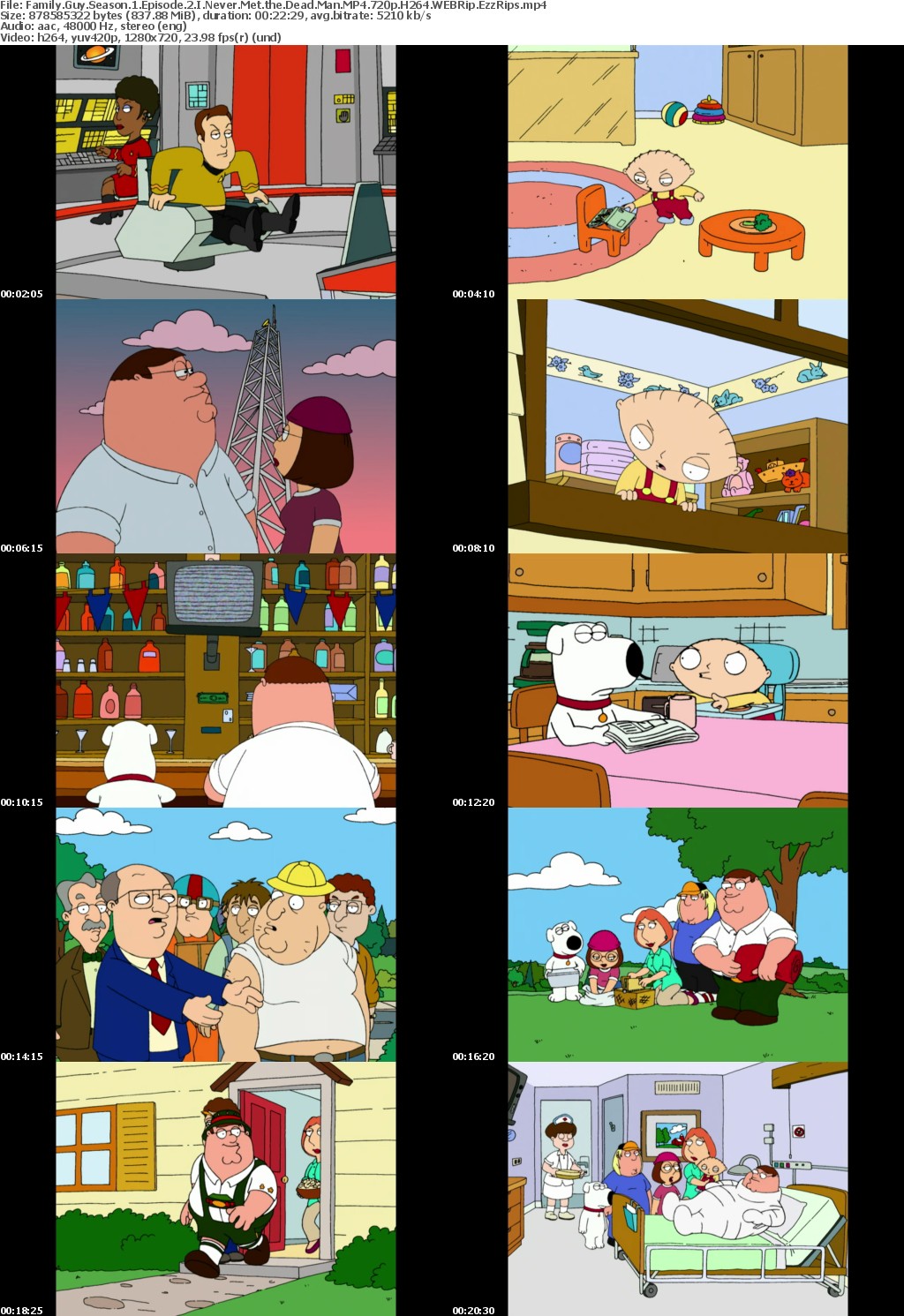 Family Guy Season 1 Episode 2 I Never Met the Dead Man MP4 720p H264 WEBRip EzzRips