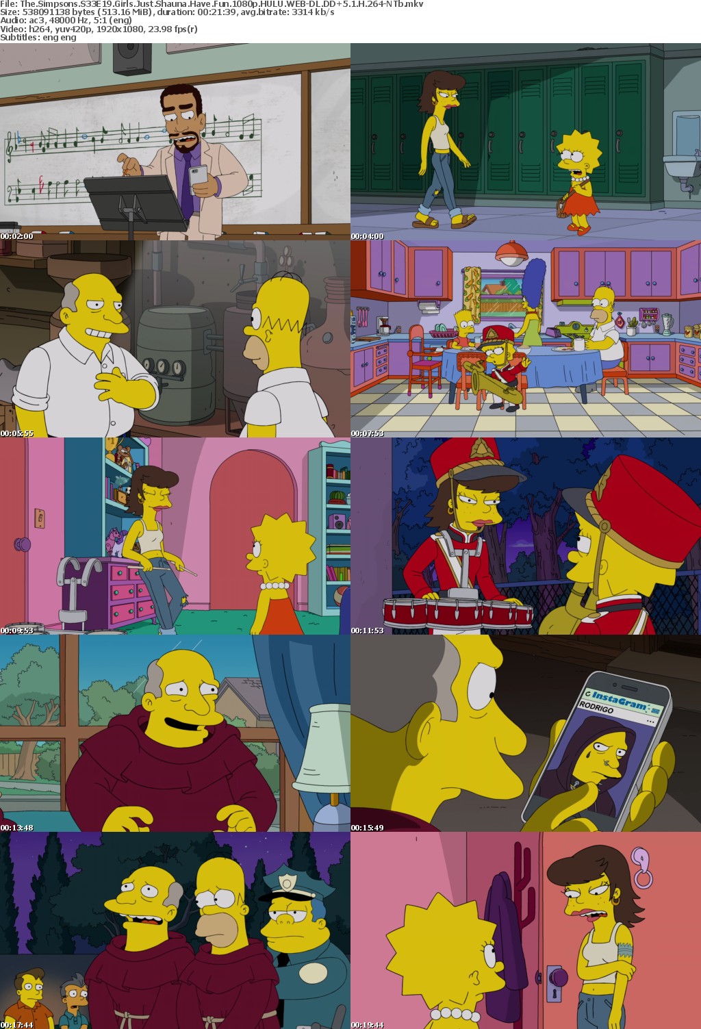 The Simpsons S33E19 Girls Just Shauna Have Fun 1080p HULU WEBRip DDP5 1 x264-NTb