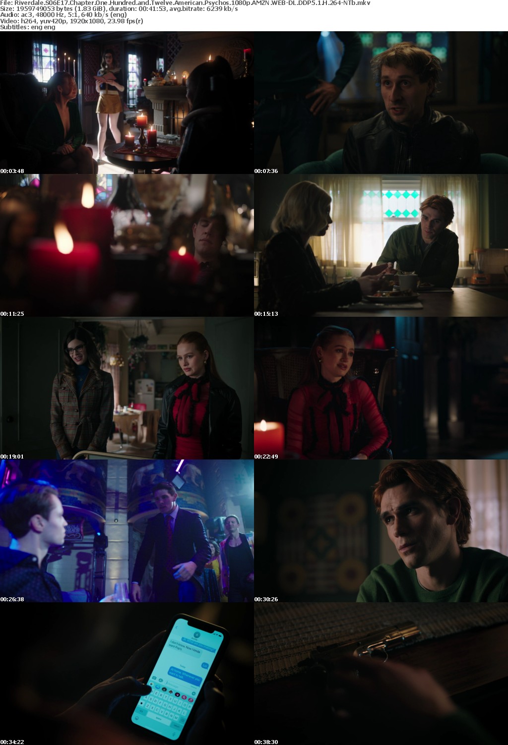 Riverdale US S06E17 Chapter One Hundred and Twelve American Psychos 1080p AMZN WEBRip DDP5 1 x264-NTb