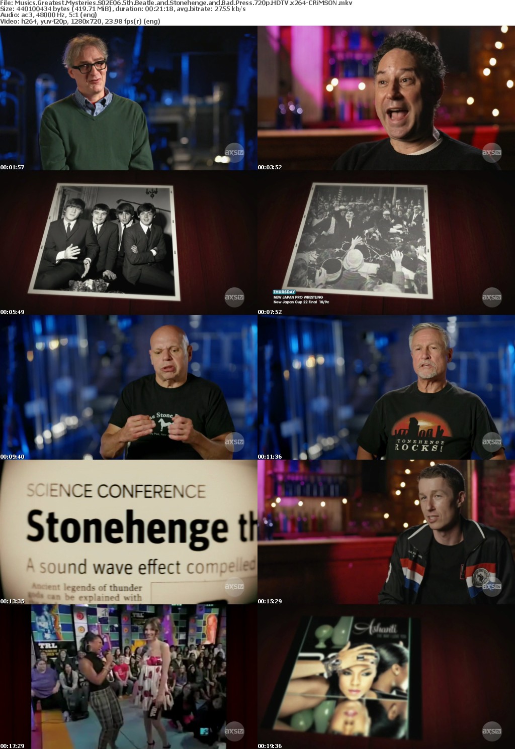 Musics Greatest Mysteries S02E06 5th Beatle and Stonehenge and Bad Press 720p HDTV x264-CRiMSON