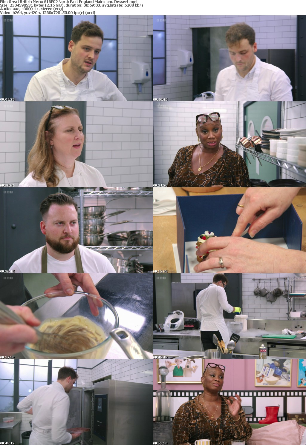 Great British Menu S18E02 North East England Mains and Dessert (1280x720p HD, 50fps, soft Eng subs)