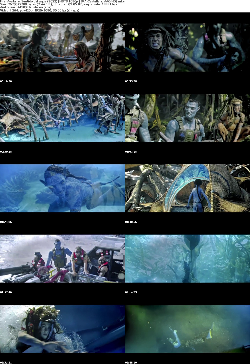 Avatar el Sentido del agua (2022) HDTS 1080p SPA-Castellano AAC-HQ