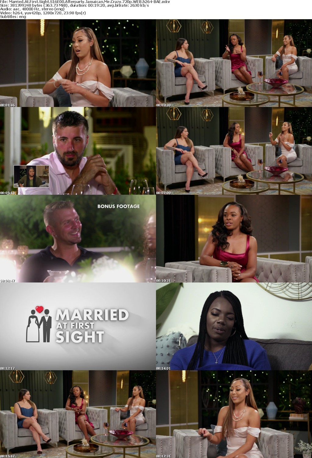Married At First Sight S16E00 Afterparty Jamaican Me Crazy 720p WEB h264-BAE
