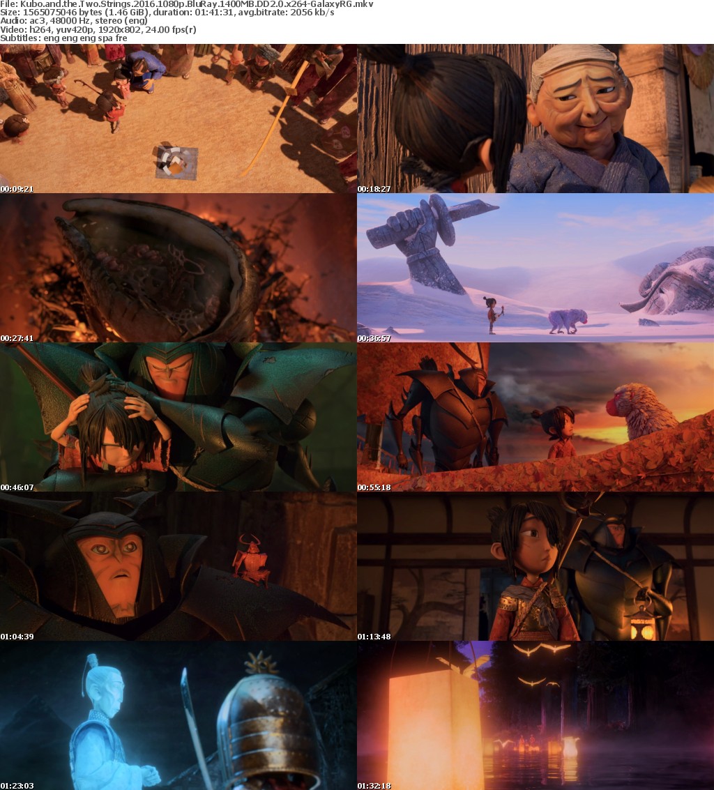 Kubo and the Two Strings 2016 1080p BluRay 1400MB DD2 0 x264-GalaxyRG