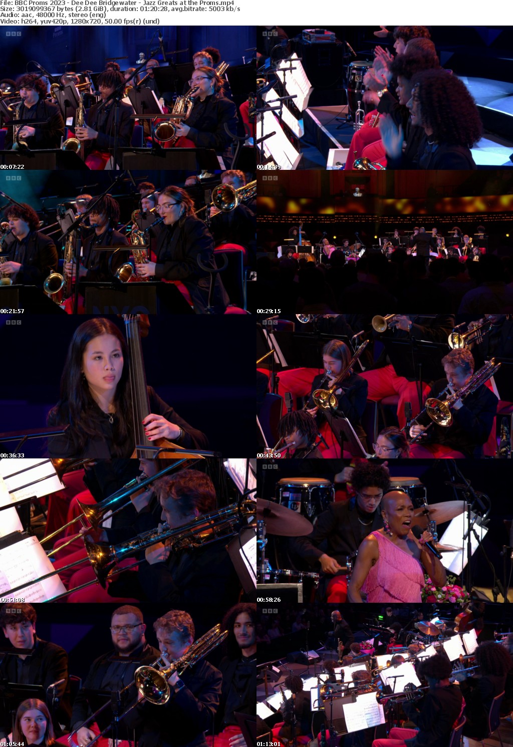 BBC Proms 2023 - Dee Dee Bridgewater - Jazz Greats at the Proms (1280x720p HD, 50fps, soft Eng subs)