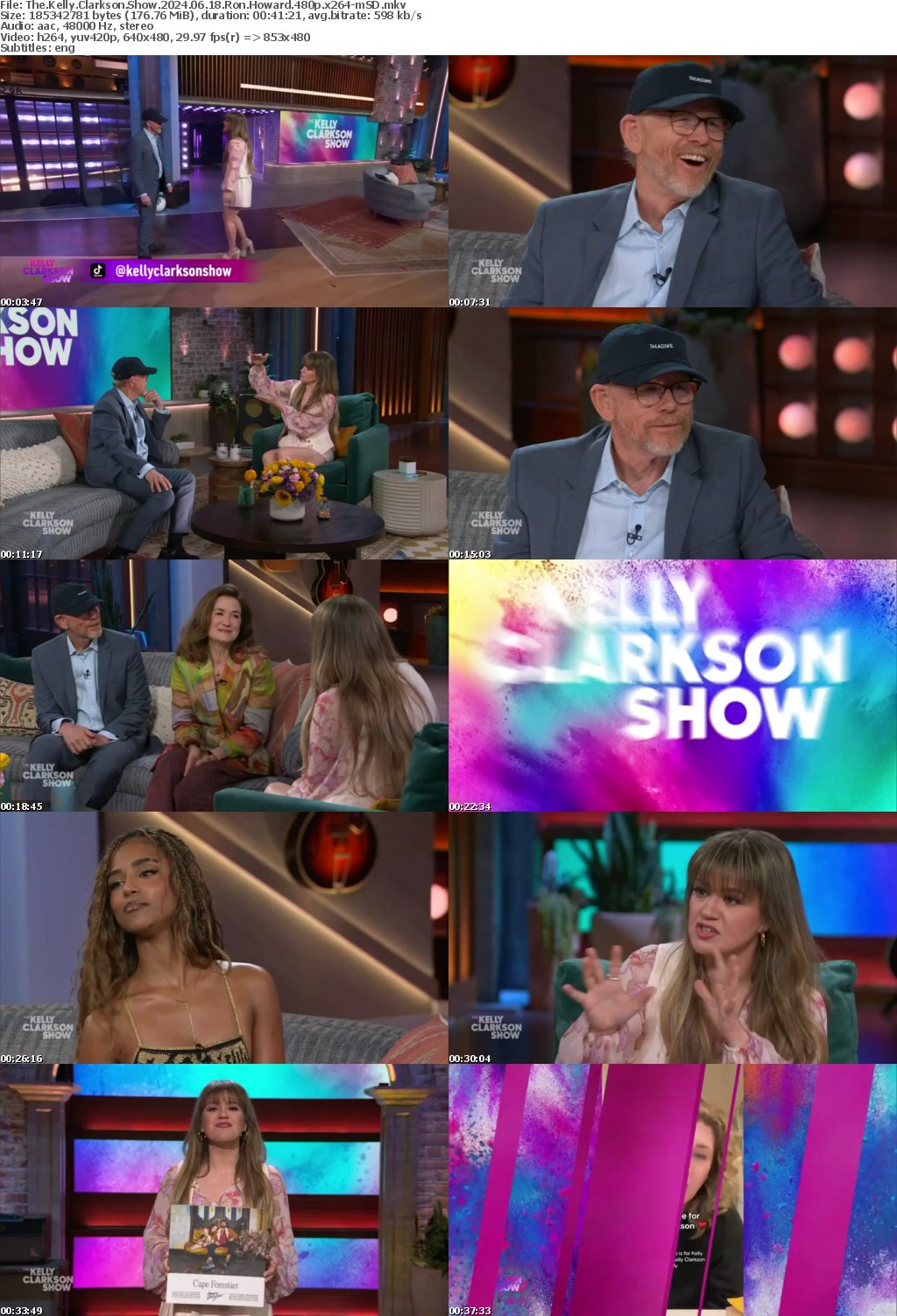 The Kelly Clarkson Show 2024 06 18 Ron Howard 480p x264-mSD